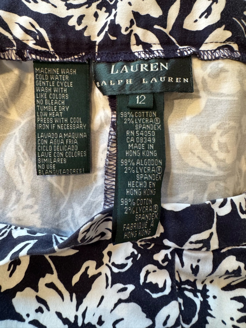 Lauren Ralph Lauren Navy and White Floral Wide-Leg Capris - Picture 5 of 5